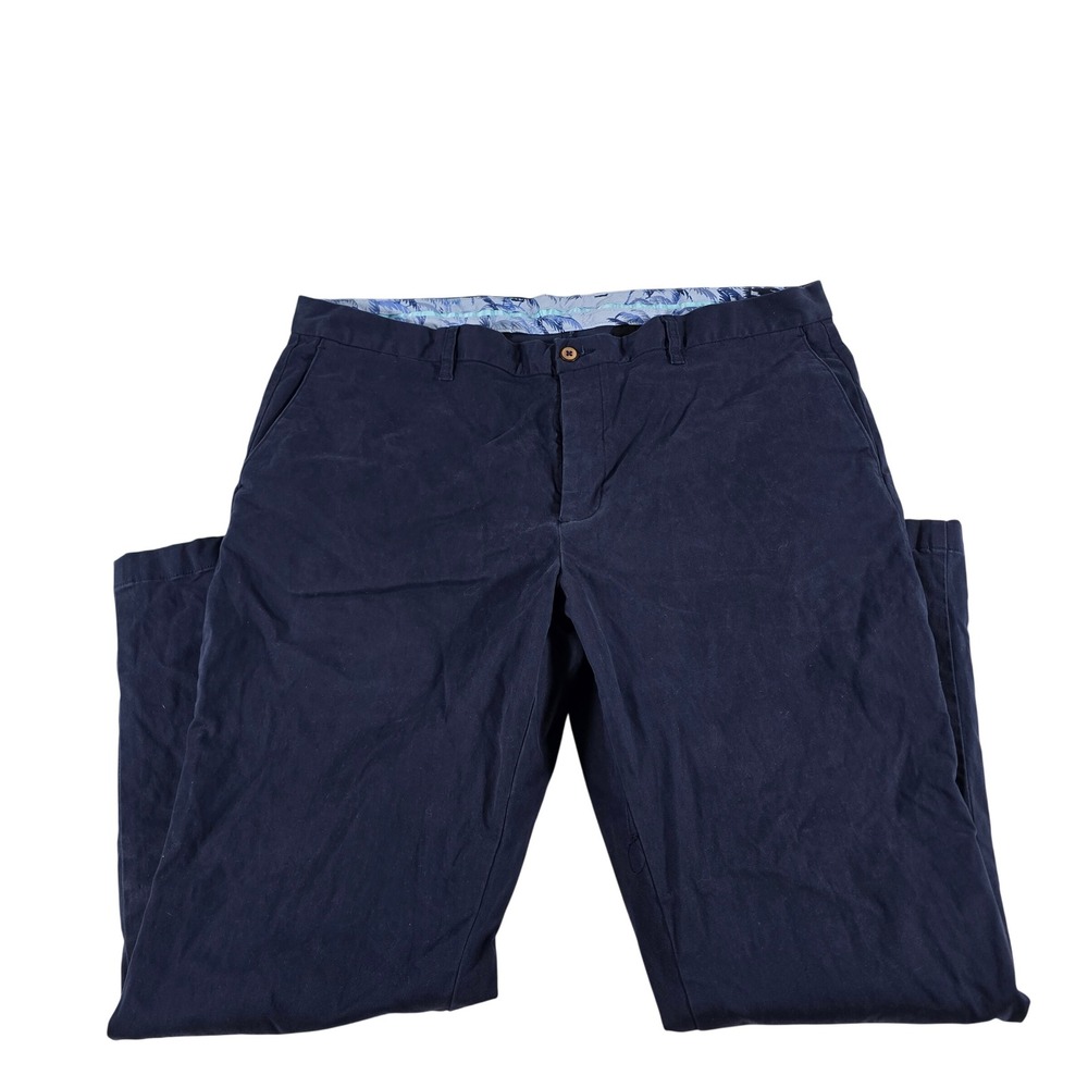 Tommy Bahama Boracay Chino Pants Navy Blue Mens 42x30 Cotton Tencel Stretch